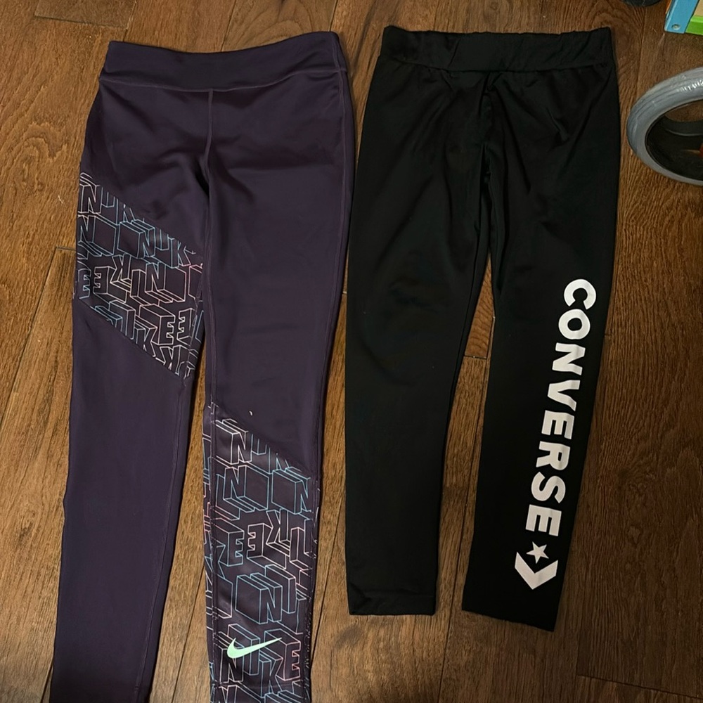 Girls leggings brand Nike and Converse